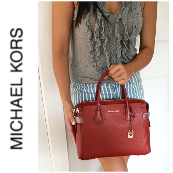 NWT authentic MK Mercer leather satchel brandy - Picture 2 of 6